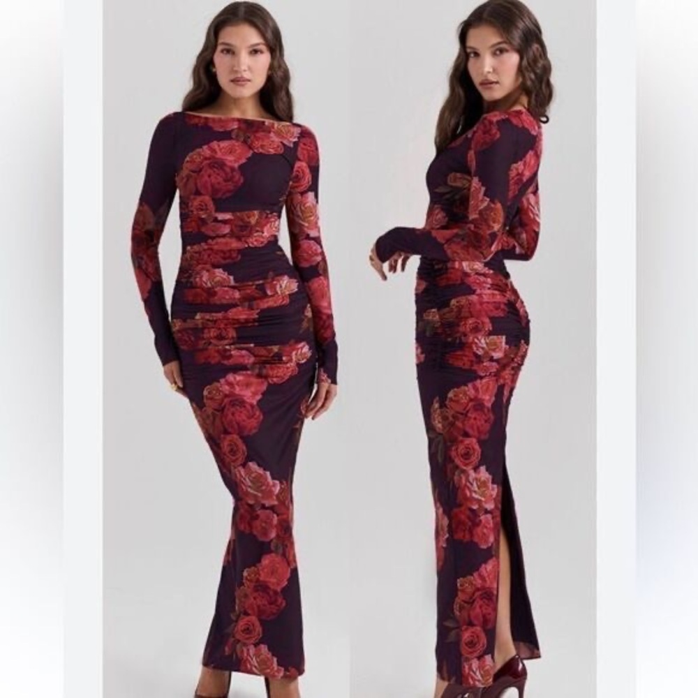 HOUSE OF CB 'Lanetta' Romantic Floral Maxi Dress Small NWT $255
